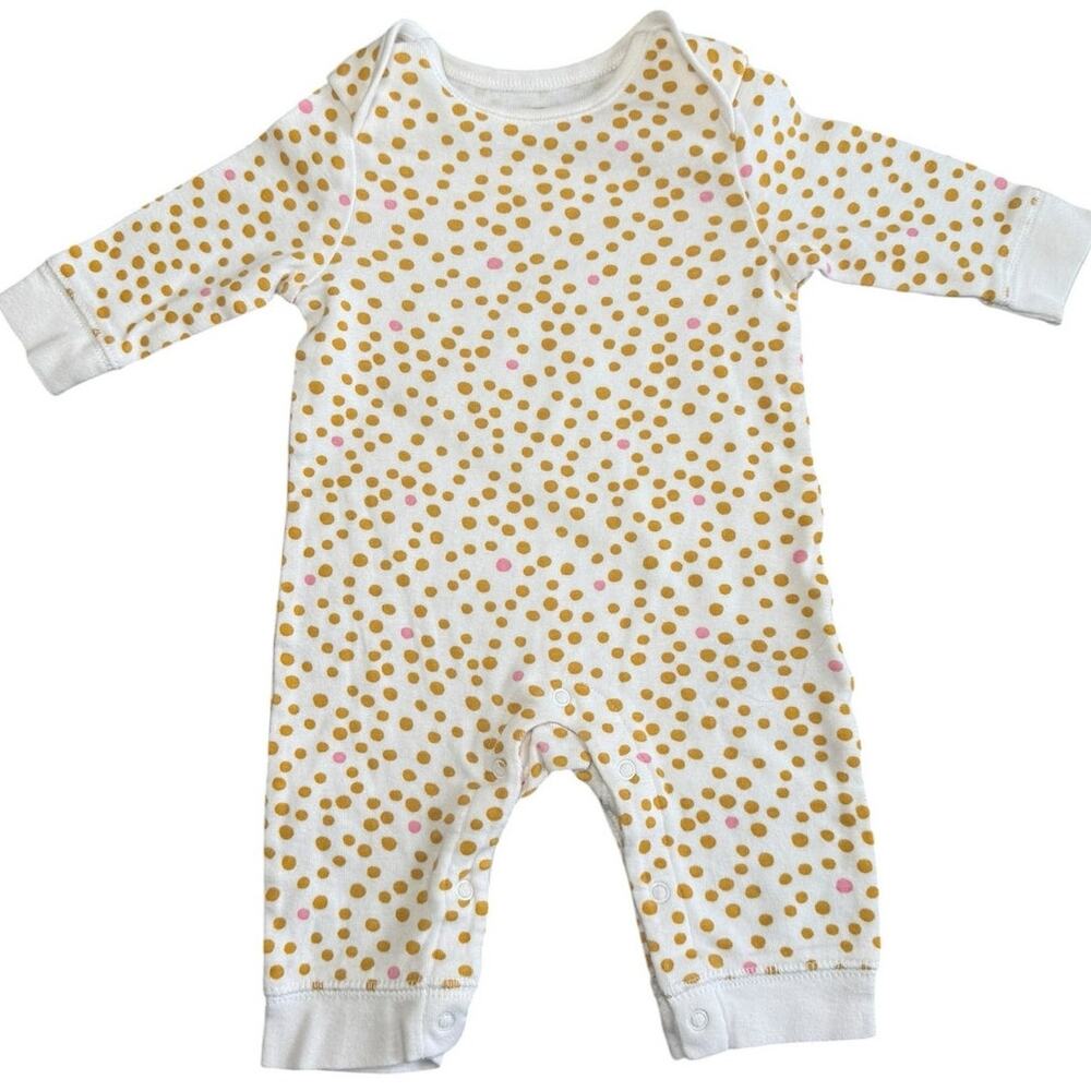 NWOT Old Navy Footless Sleepwear Baby Girl White Gold 0-3 Months